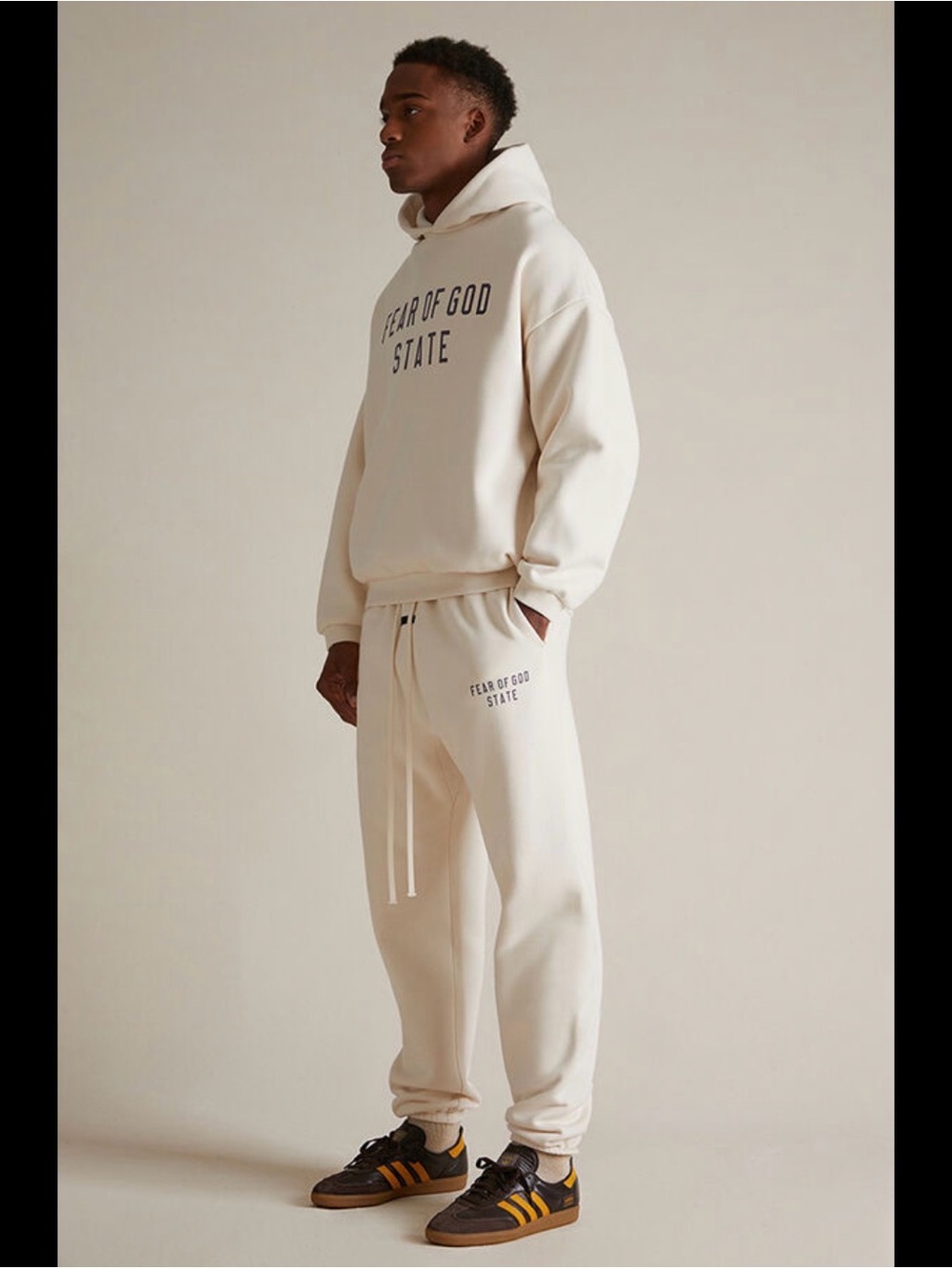 Fear of God Cream Oversized Hoodie & Joggers Set